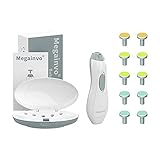 Baby Nagelfeile Elektrisch,Megainvo Nagelpflegeset, Nagelklipser Maniküre & Pediküre Set Nail Trimmer für Baby Nagelscheren Safety mit LED Licht, Grau (AA Batterien NICHT inklusive)