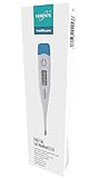 EUROPAPA digitales Fieberthermometer für Babys, Kinder und Erwachsene, Thermometer für oral, axillar oder rektal, wasserdicht mit Fieberalarm (Hellblau)