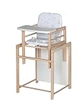 Schardt 01 112 02 00 066 Kombihochstuhl X-TRA, Massivholz naturbelassen, Foliendesign Tiny Stars beige, weiß, 6500 g