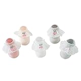Snegyu 5 Paar niedliche Anti-Rutsch-Socken für Baby Mädchen Neugeborene Kleinkinder Spitze Rüschen Baumwolle Bodensocken 6-18 Monate