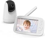 Babyphone, 5 Zoll 720P Video Babyphone mit Pan-Tilt-Zoom-Kamera, Audio- und visuelle Überwachung, Infrarot-Nachtsicht, 2-Wege-Talk, 4500 mAh wiederaufladbarer Akku, 900 Fuß Reichweite