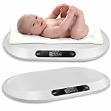 20KG Elektronische Babywaage Weiß Baby Waagen Digitalanzeige Kinderwaage LCD-Display Haustierwaage Neugeborene Baby Scales