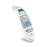 medisana TM 750 digitales 6in1 Fieberthermometer Ohrthermometer für Babys, Kinder und Erwachsene, Stirnthermometer mit visuellem Fieberalarm, Speicherfunktion und Messung von Flüssigkeiten