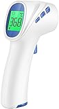Fieberthermometer kontaktlos für Babys Kinder und Erwachsene, Infrarot-Stirnthermometer mit Fieberalarm, LCD-Display, sofortige genaue Messwerte, Weiß_Blau