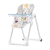 Kinderkraft YUMMY Babyhochstuhl, Kindersessel, Kinderstuhl, Babypflege, Babymahlzeiten, zusammenklappbar, mit Tablett, Fußstütze, verstellbar, Geburt, 15 kg, mehrfarbig