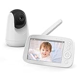 FAKEME Babyphone mit Kamera 720P, Video Baby Monitor mit 5 Zoll großes Display, 4500 mAh Akku, Nachtsicht, 110° Weitwinkel, Temperatursensor 2-Wege Audio, Teilbarem Bildschirm, 300M Reichweite, VOX