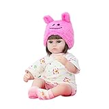 Niktule Simulation Babypuppe, Reborn Baby Mädchen Puppe Silikon, Neugeborene Simulation Babypuppen Kinder Kinder Spielzeug, 42cm / 16.54in, mit Windeln und Windeln, Kinderfreundlich