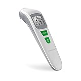 medisana TM 762 digitales Stirnthermometer Fieberthermometer für Babys, Kinder und Erwachsene mit visuellem Fieberalarm, Speicherfunktion und Messung von Flüssigkeiten