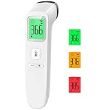 Fieberthermometer Kontaktlos, Stirnthermometer für Babys und Erwachsene, digitales Infrarot-Thermometer mit sofortiger Messgenauigkeit, Fieberalarm, LCD-Display und Speicherfunktion von 35 Messwerten
