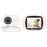 Video-Babyphone, 3,5-Zoll-WLAN Babyphone mit Kamera und Audio, Baby-Sicherheitsmonitor Infrarot-Nachtsicht, Zwei-Wege-Audio und Überwachung der Raumtemperatur für Baby/Haustier