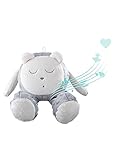 myHummy Einschlafhilfe Baby Snoozy grau weiß | Weißes Rauschen, Schlaflieder und klassische Musik zur Beruhigung | Eigene Aufnahme | Ab 0 Monate, Geburt | my hummy Einschlafhilfe mit Sensor