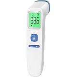 Fieberthermometer Kontaktlos Infrarot Stirnthermometer für Babys und Erwachsene mit Fieberalarm, Celsius/Fahrenheit-Schalter, LCD-Bildschirm und Speicherfunktion, Blau