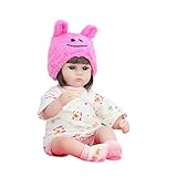 Yiida Simulation Babypuppe, Reborn Baby Mädchen Puppe Silikon, Neugeborene Simulation Babypuppen Kinder Kinder Spielzeug, 42cm / 16.54in, mit Windeln und Windeln, Kinderfreundlich