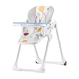 Kinderkraft Hochstuhl YUMMY, Kinderhochstuhl, Babystuhl, Kombihochstuhl, ab den Ersten Lebensmonaten, Fußstütze, Halbliegende Position, Bezug aus PU, Einfach zu Reinigen, Mehrfarben