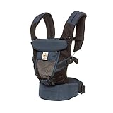 Ergobaby Babytrage für Neugeborene ab Geburt, Adapt 3-Positionen Babybauchtrage Rückentrage, Raven