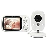 TKMARS Babyphone Baby-Kamera Babyüberwachung 3,2 Zoll LCD Videotelefon, kabellos, große Reichweite, VOX, Audio, Kommunikation, bidirektionale Nachtsicht, Temperatur, Babymonitor für Babyzimmer VB603