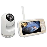 Babyphone für Kleinkinder, 3-facher Zoom, 5 Zoll, Babyphone, Nachtsicht, 720P HD, Fernbedienung, PTZ, Große Akkukapazität für Zuhause (EU-Stecker)