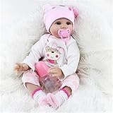 OYESY Lebensechte Babypuppe Reborn Puppe mädchen Realistische Reborn Babys silikon wie echte Puppen Toddler Augen offen Neugeborene Babypuppen Spielzeuggeschenke für Kinder 22 Zoll