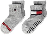 Tommy Hilfiger Unisex Baby Tommy Hilfiger Baby Flag (2 Pack) Socks, Light Grey Melange, 15-18 EU