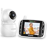 HelloBaby Monitor mit Kamera und Audio, IPS-Bildschirm LCD-Display Video-Baby-Monitor Keine WiFi Infrarot-Nachtsicht, Temperatur, 8 Sprachen, Lullaby, Zwei-Wege-Audio-und VOX-Modus