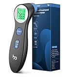 Fieberthermometer für Babys, Kinder und Erwachsene, kontaktloses Stirnthermometer Infrarot Thermometer mit sofortiger genauer Ablesung, Fieberalarm, schwarz