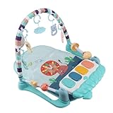 Baby-Fitness-Spielmatte, Sensorische Erkundung, Baby-Musical-Pedal-Spielmatte, Atmungsaktiv, Abnehmbare Glocken für Neugeborene (BLUE)