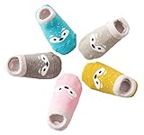 5 Paar Anti Rutsch Babysocken Kindersocken Erstlingssöckchen Kleinkind Rutschfest Baumwolle Socken mit Niedlich Fuchs Muster, Mehrfarbig, S(0-1 Jahre)