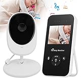 JINDI Überwachungskamera, Video-Babyphone, 2,4 Zoll Wireless Digital für Babyzimmer Innenmonitor Säuglingsschlafzimmer Temperaturüberwachung(EU-Stecker 100‑240 V)