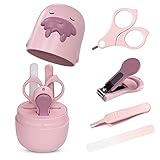 Baby-Nagelset, 4-in-1-Baby-Nagelpflege-Set mit niedlichem Etui, Baby-Nagelknipser, Schere, Nagelfeile & Pinzette, Baby-Maniküre-Set und Pediküre-Set für Neugeborene, Säuglinge, Kleinkinder