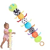 WITTYL Musikalische Plüschraupe | Musikspielzeug in Raupenform | Knister-Rasselspielzeug für Neugeborene im Alter von 0 bis 12 Monaten, Jungen und Mädchen, Beißspielzeug, Raupen-Stofftier