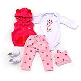 ZIYIUI - Puppenkleidung New Born Baby Puppe Einteiler Langarm Baby Kinder Nachtwäsche für Babys - Schlafanzug mit Gebühr Reborn Puppenkleidung (2er Pack)