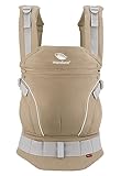 manduca FIRST Babytrage  Nougat  Baby- und Kindertrage aus weichem Canvas (Bio-Baumwolle) mit Rückenverlängerung & ergonomischen Hüftgurt für Kinder von 3,5 bis 20kg (braun)