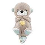 Fisher-Price Schlummer Otter Kuscheltier mit Atembewegung und Musik | Einschlafhilfe Baby | Baby Erstausstattung Neugeborene | Baby Spielzeug 0 Monate + | Babyparty und Neugeborenen Geschenk, FXC66