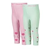 Sterntaler Doppelpack Leggings für Babys, Herzen-Motiv, Alter: 5-6 Monate, Größe: 74, Rosa