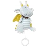 Fehn 065015 Spieluhr Drache – Aufzieh-Spieluhr mit herausnehmbarem Spielwerk – Melodie 'Schlaf Kindlein schlaf' – Für Babys und Kleinkinder ab 0+ Monaten – Maße: 17 cm