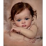 YIHANGG 60cm Realistisch Reborn Kleinkindpuppe Mädchen Blaue Augen 24 Zoll Silikon Reborn Babypuppe Neugeborenes 3D-Haut Sieht Aus Wie Echte Puppen Prinzessin Kinder Geburtstag Geschenke
