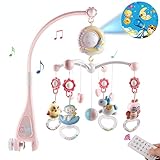 Baby Spielzeug, Baby Mobile für Bett mit Musik und Licht und Projektor, Mobile Baby Spieluhr mit 150 Melodien für Jungen Mädchen, Babyspielzeug ab 0 1 2 3 4 5 6 Monate Neugeborene Baby Geschenk