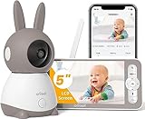 ieGeek Babyphone mit Kamera [𝟮𝙆/𝟯𝙈𝙋, 𝟱 𝙕𝙤𝙡𝙡] WLAN Video babyfone PTZ 355°, IR-Nachtsicht, Automatische Verfolgung, Weinen/Bewegungs/Geräuscherkennung, unterstützt Mobile App Steuerung