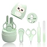 HyAdierTech Babypflege Set mit Baby Nagelschere, für Fingernägel und Fußnägel mit Nagelknipser, Nagelschere, Nagelfeile und Pinzette für Kinder und Neugeborene in süßer Eule Geschenk-Verpackung