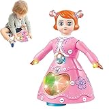 Fowybe Tanzende Prinzessin Musik| 3D-LED-Lichter Prinzessin tanzende,360° drehende Ballerina-Prinzessin-Musik, elektrisches Musik-Feenmädchen-Spielzeug, Spieluhr
