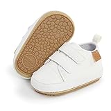 RVROVIC Baby Jungen Mädchen Sneaker Anti-Rutsch Oxford Loafer Flats Säugling Kleinkind PU Leder Weiche Sohle Baby Schuhe(0-6 Monate,3-Weiß)