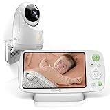 RIENOK Babyphone mit Kamera 5 Zoll HD 1080P Kamera 350 ° Weitwinkel VOX Zoom Gegensprechen Nachtsicht Schlaflied