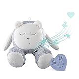 myHummy Einschlafhilfe Baby Snoozy grau weiß | Weißes Rauschen, Schlaflieder und klassische Musik zur Beruhigung | Eigene Aufnahme | Ab 0 Monate, Geburt | my hummy Einschlafhilfe mit Sensor