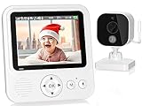 BURNNOVE Babyphone mit Kamera 2,8 Zoll Video-Babyphone 720p mit 1500mAh Akku Typ c Wiederaufladbar 10x Digitaler Zoom 2-Wege Gegensprechanlage VOX Modus Nachtsicht Temperaturüberwachung Schlaflied