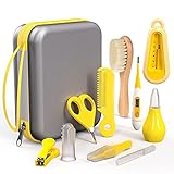 PewinGo Babypflege Set -Avent Babypflege-Set Neugeborenen-Babypflegezubehör, 10-teiliges Nagelpflegeset für Sicherheitsschneider Ziegenhaarbürste, Kinderbetreuungsset für Säuglinge Neugeborene -Gelb