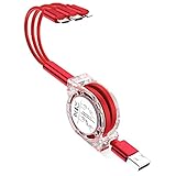 3 in1 Ladekabel Multifunktionales USB Kabel Schnellladekabel Universal Typ C Adapter für Handy, Tablet, Galaxy, Samsung, iPhone, Huawei Multi Ladegerät Zubehör zum Aufladen von Mobiltelefonen