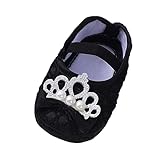 TDEOK Kuschelhausschuhe Kinder Babyschuhe Mode weiche Sohle Kleinkind Schuhe Perlenkleid Prinzessin Schuhe Kleinkind Schuhe Hausschuhe Kinder Warm (Black, 19.5 Infant)