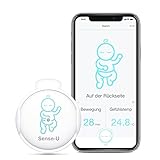 Sense-U Baby Monitor - Babyphone Bewegungsmonitor verbindet Sich direkt mit Ihrem Smartphone und verfolgt die Bauchbewegung, Schlafposition und Gefühlstemperatur Ihres Babys