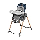 Maxi-Cosi Minla Hochstuhl, höhenverstellbarer Kinderstuhl, nutzbar ab der Geburt bis ca. 14 Jahre (max. 60kg), inkl. abnehmbarem Tisch, verstellbarer Rückenlehne & Liegefunktion, Essential Blue (blau)