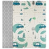 Sweety Fox Spielmatte Baby 180x200x1,5cm - Krabbeldecke XXL Wendbar Gepolstert - Baby & Erwachsenenseite - Spielteppich Schaumstoff - Baby Spielmatte faltbar - CE-Zertifiziert